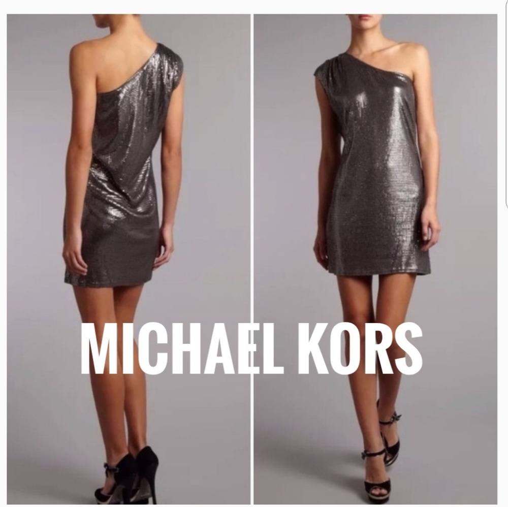 Michael Kors cold shoulder sequin mini dress XS